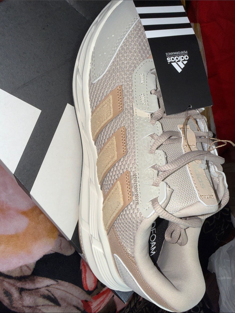 adidas Men's Beige and Tan Running Sneakers